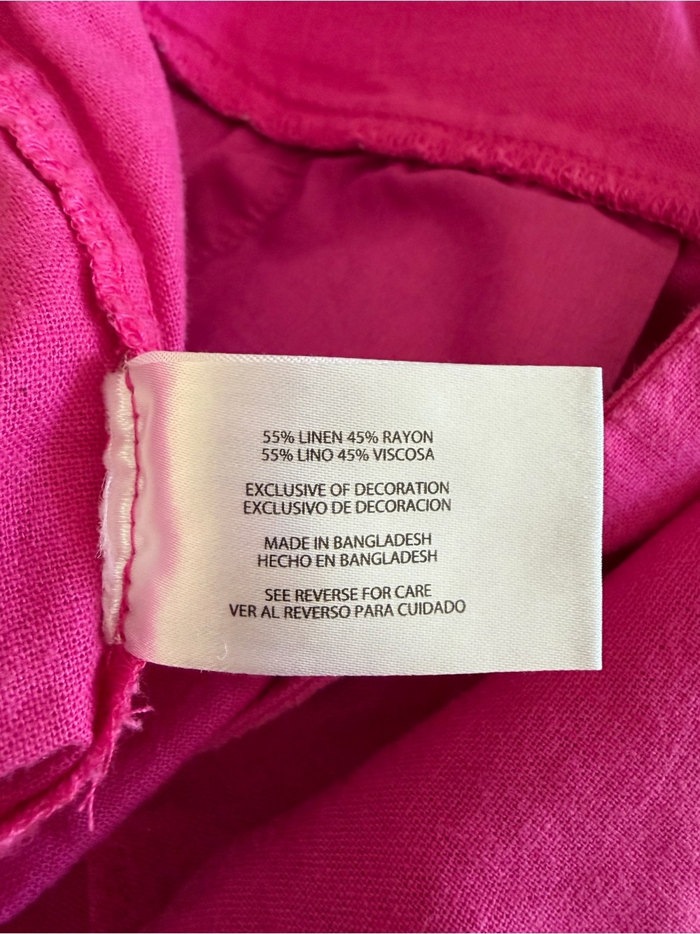 Gap Hot Pink Linen Blend Pull On Shorts Size L - Picture 5 of 5